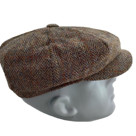 PEAKY BLINDERS Hartside Harris Tweed® Newsboy Cap HS28 GREEN-BROWN - PICK SIZE - Picture 8 of 12